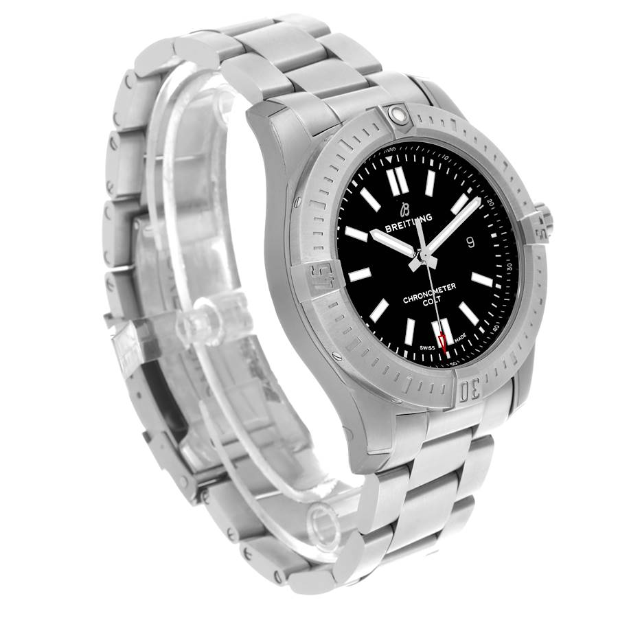 Montre réplique pour homme : Breitling Colt, cadran noir, automatique, acier, A17388 — intemporelle – Photo 3