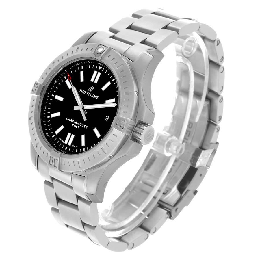 Montre réplique pour homme : Breitling Colt, cadran noir, automatique, acier, A17388 — intemporelle – Photo 4