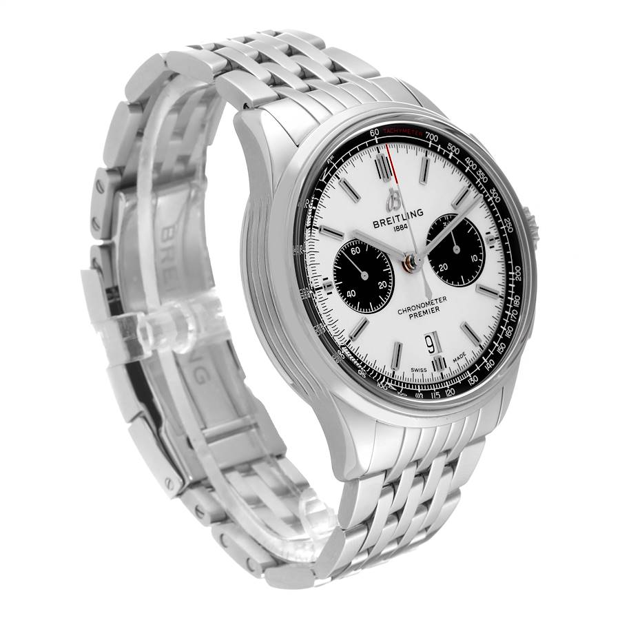 Montre réplique pour homme : Breitling Premier B01, chronographe, cadran argenté, acier, AB0118 — à découvrir – Photo 3