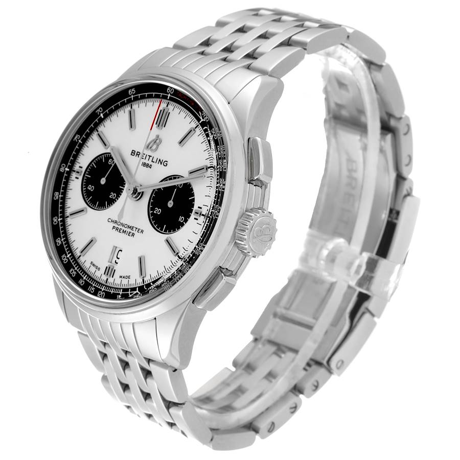 Montre réplique pour homme : Breitling Premier B01, chronographe, cadran argenté, acier, AB0118 — à découvrir – Photo 4