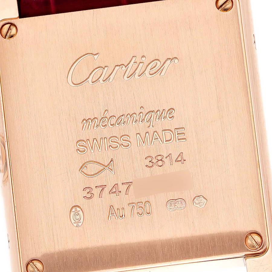 Montre réplique pour femme : Cartier Tank Louis, or rose, diamants, WJTA0010 — discrète – Photo 5