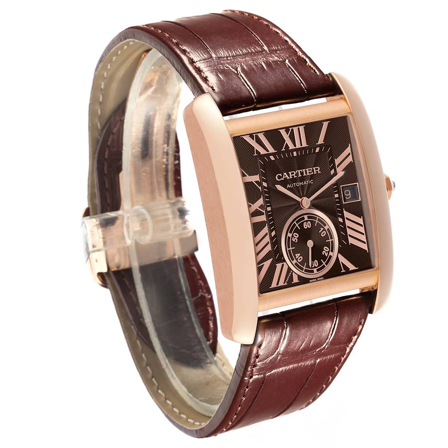 Montre réplique pour homme : Cartier Tank MC, or rose, cadran marron, marron, bracelet, W5330002 — irrésistible – Photo 4