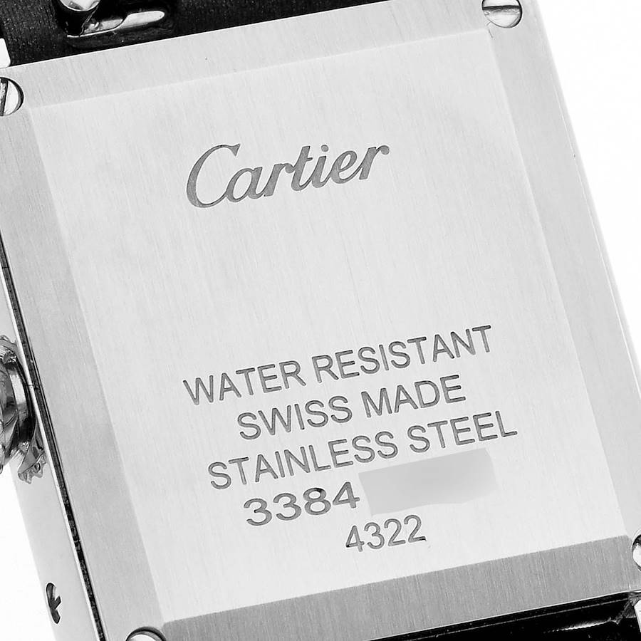 Montre réplique pour femme : Cartier Tank Must, petit modèle, lunette sertie de diamants, acier, W4TA0016 — inestimable – Photo 6