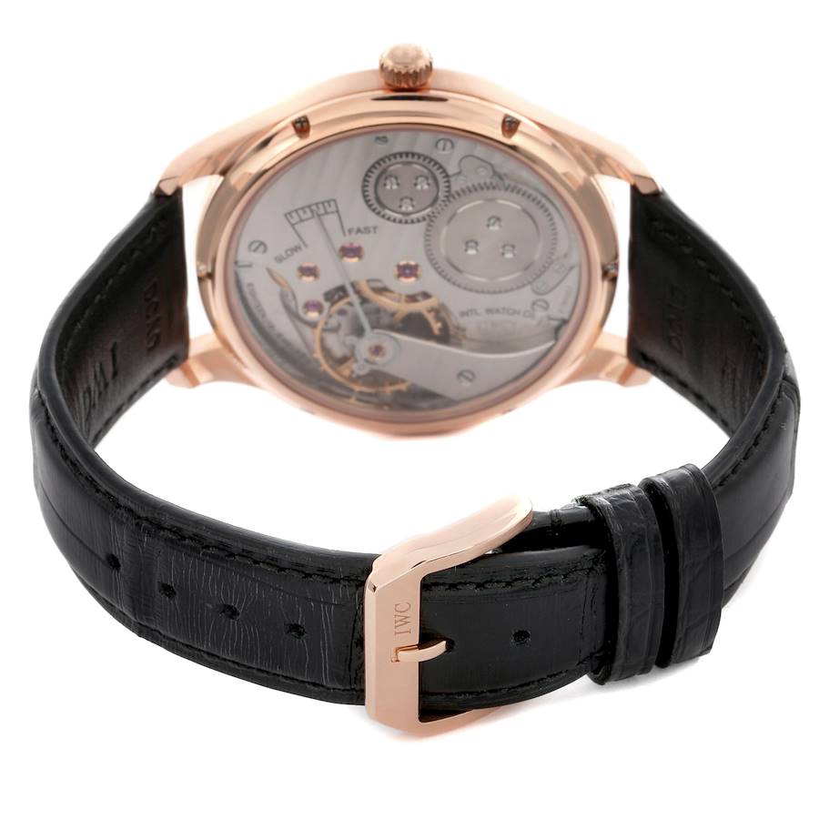 Montre réplique pour homme : IWC Portuguese, or rose, cadran gris, remontage manuel, IW545406 — mythique – Photo 7
