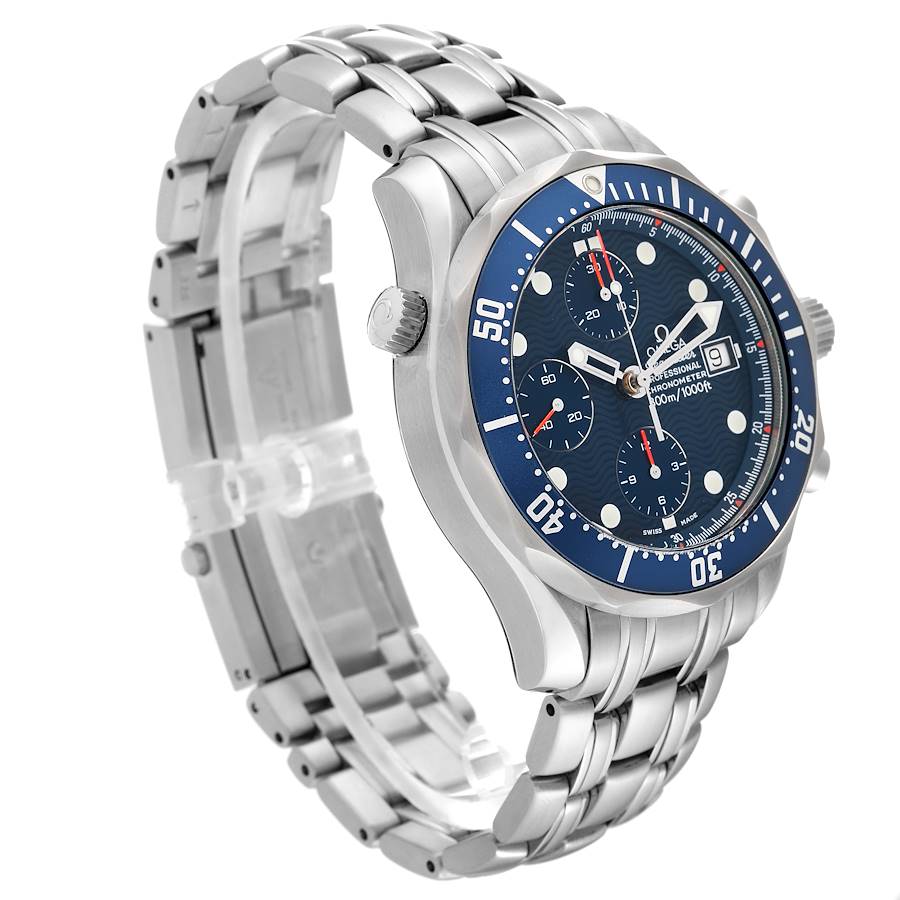 Montre réplique pour homme : Omega Seamaster, cadran bleu, chronographe, acier, 2599.80.00 — exceptionnelle – Photo 3