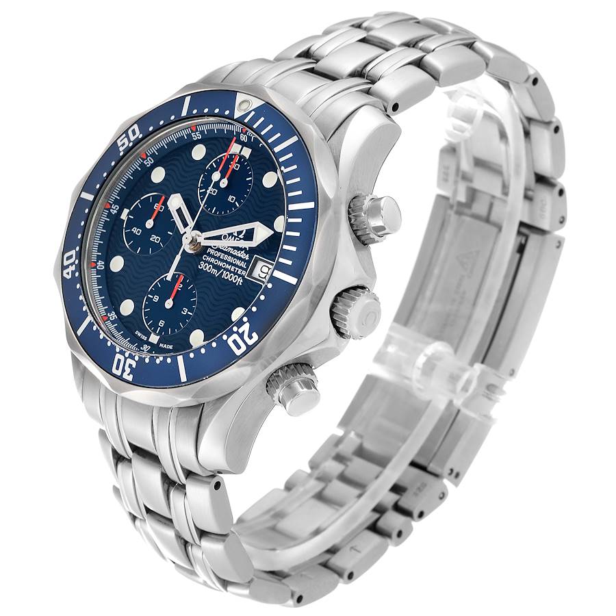 Montre réplique pour homme : Omega Seamaster, cadran bleu, chronographe, acier, 2599.80.00 — exceptionnelle – Photo 4