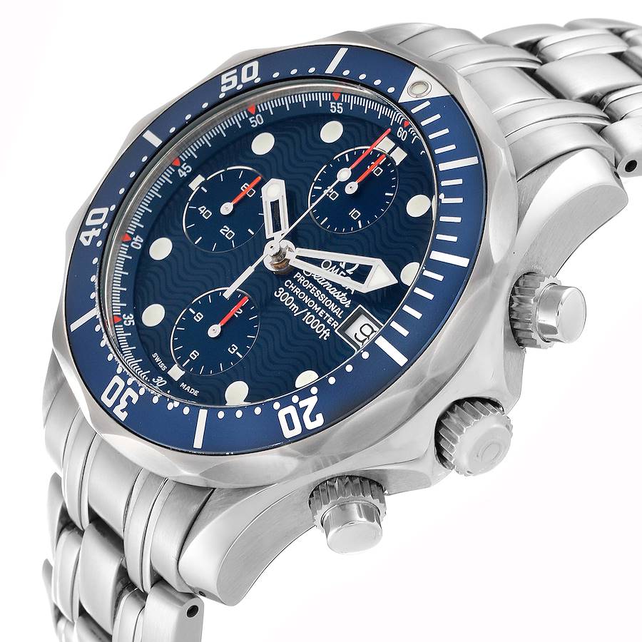 Montre réplique pour homme : Omega Seamaster, cadran bleu, chronographe, acier, 2599.80.00 — exceptionnelle – Photo 5