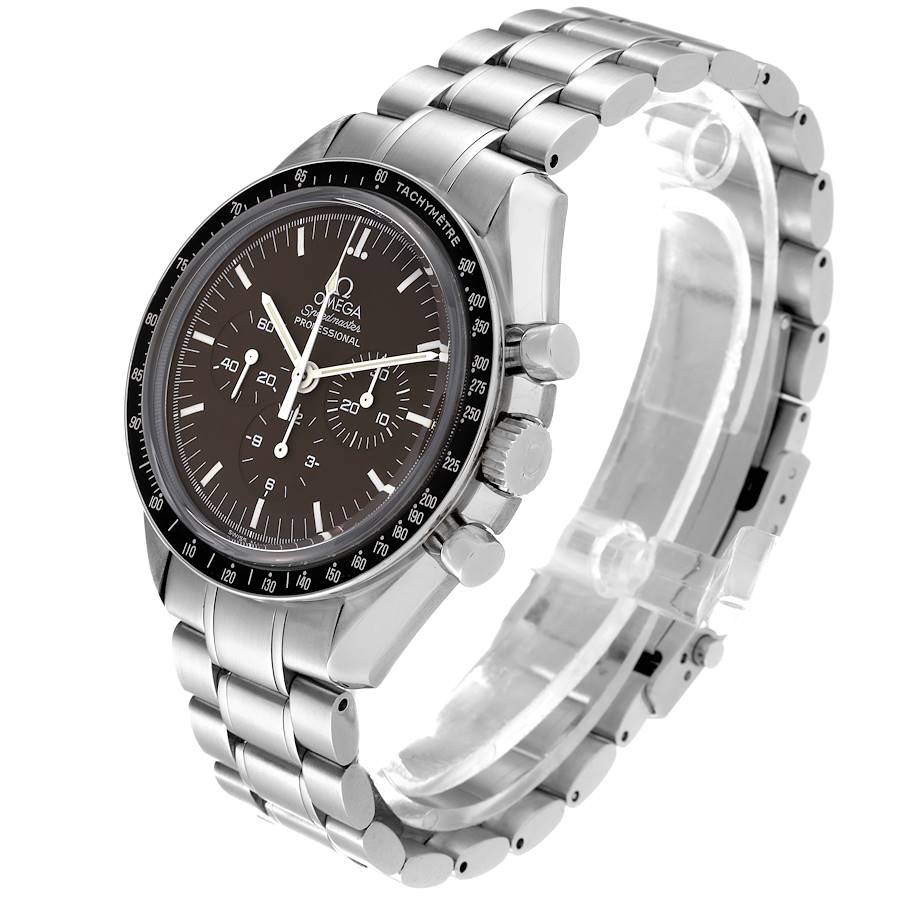 Montre réplique pour homme : Omega Speedmaster, cadran marron, acier, Moon 311.30.42.30.13.001 — personnalisée – Photo 4