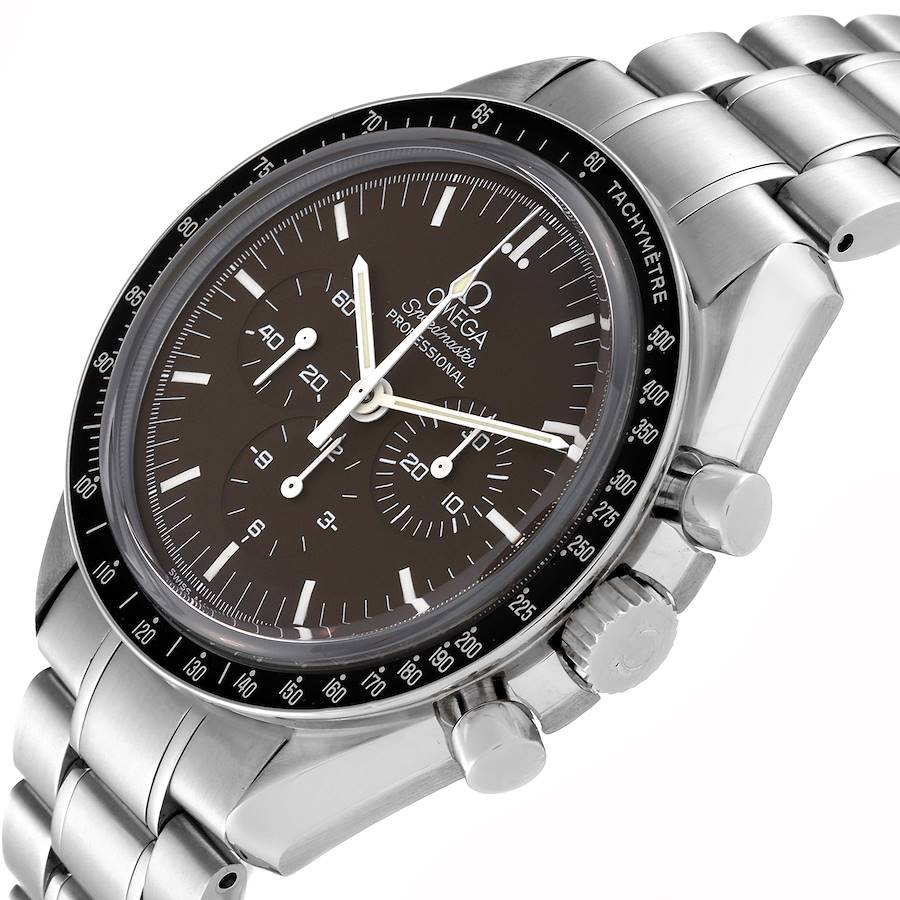 Montre réplique pour homme : Omega Speedmaster, cadran marron, acier, Moon 311.30.42.30.13.001 — personnalisée – Photo 5