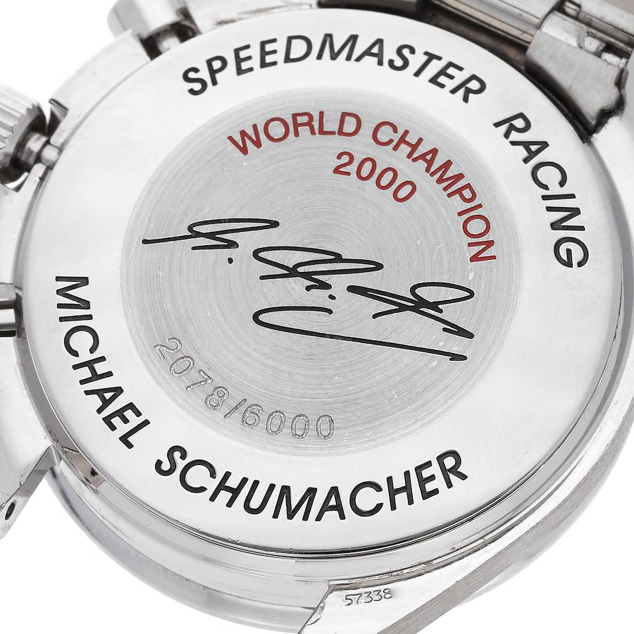 Montre réplique pour homme : Omega Speedmaster Schumacher Racing, édition limitée, acier, 3518.50.00 — excellente – Photo 6