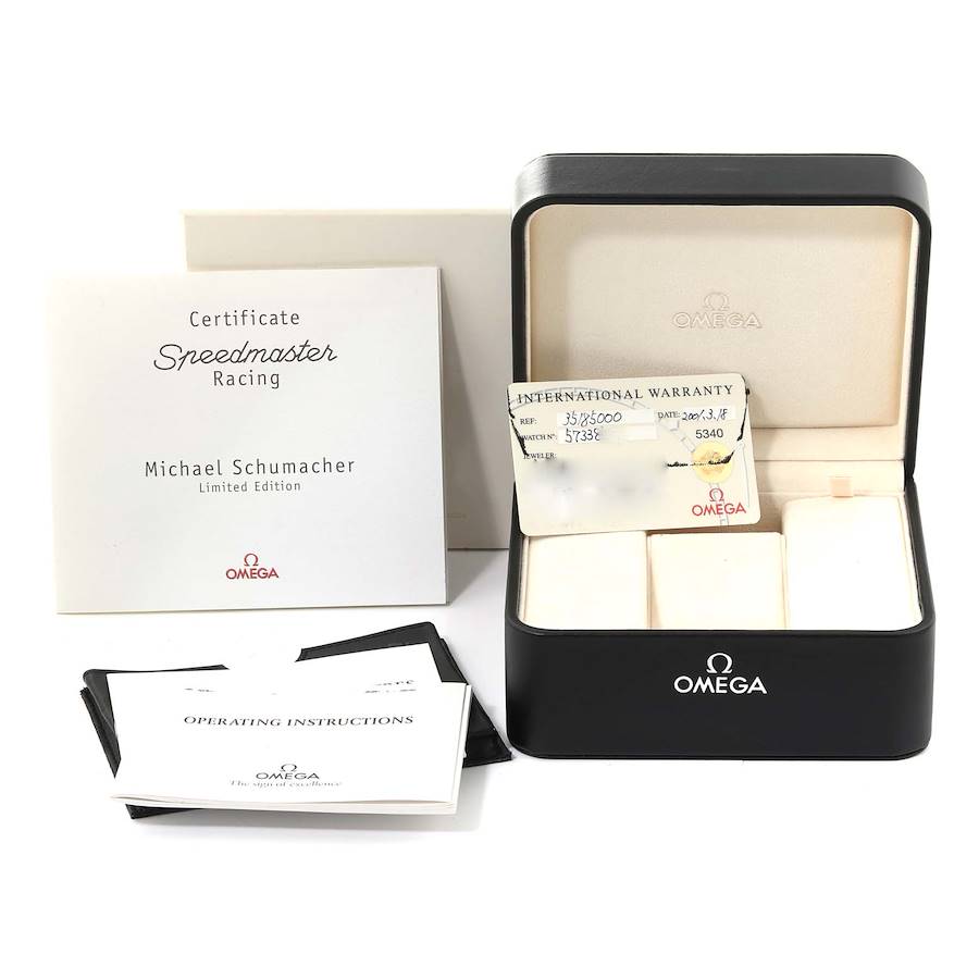 Montre réplique pour homme : Omega Speedmaster Schumacher Racing, édition limitée, acier, 3518.50.00 — excellente – Photo 8