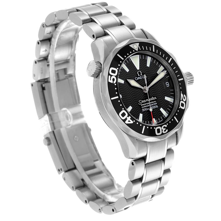 Montre réplique pour homme : Omega Seamaster 36, taille intermédiaire, noir, Wave, cadran, acier, 2252.50.00 — recherchée – Photo 3