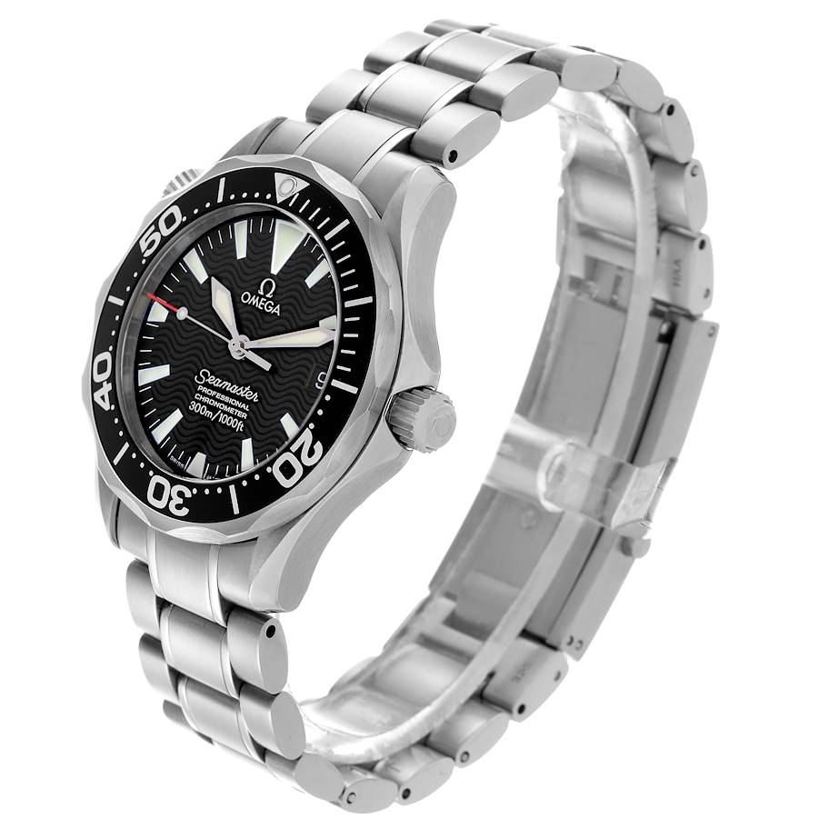 Montre réplique pour homme : Omega Seamaster 36, taille intermédiaire, noir, Wave, cadran, acier, 2252.50.00 — recherchée – Photo 4