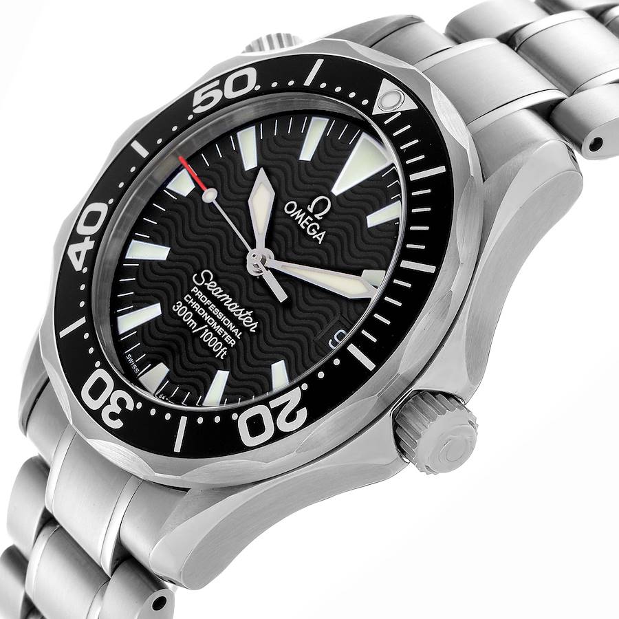 Montre réplique pour homme : Omega Seamaster 36, taille intermédiaire, noir, Wave, cadran, acier, 2252.50.00 — recherchée – Photo 5