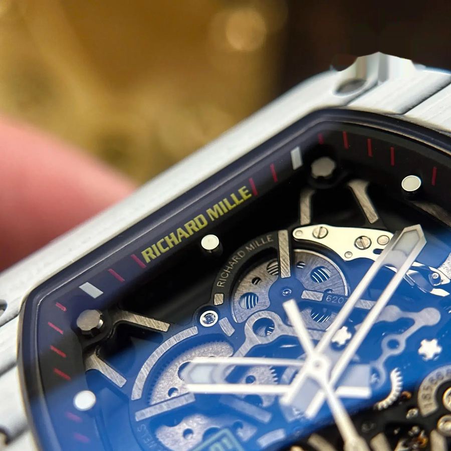 Montre réplique : Richard Mille RM 35-01 Rafael Nadal, blanc, Carbon TPT, édition limitée, ZF V3 49,94 mm X 44,5 mm — abordable – Photo 6