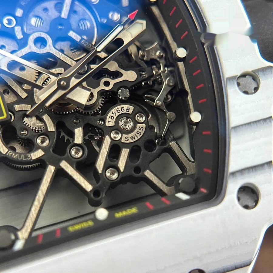 Montre réplique : Richard Mille RM 35-01 Rafael Nadal, blanc, Carbon TPT, édition limitée, ZF V3 49,94 mm X 44,5 mm — abordable – Photo 7