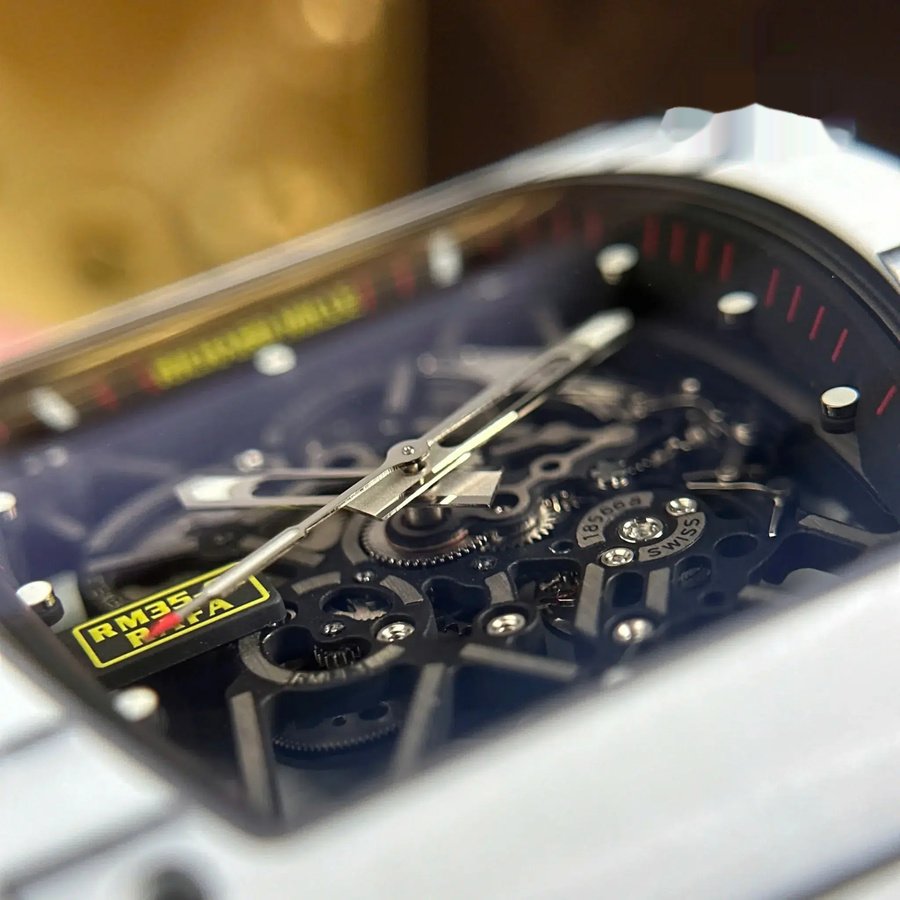 Montre réplique : Richard Mille RM 35-01 Rafael Nadal, blanc, Carbon TPT, édition limitée, ZF V3 49,94 mm X 44,5 mm — abordable – Photo 8