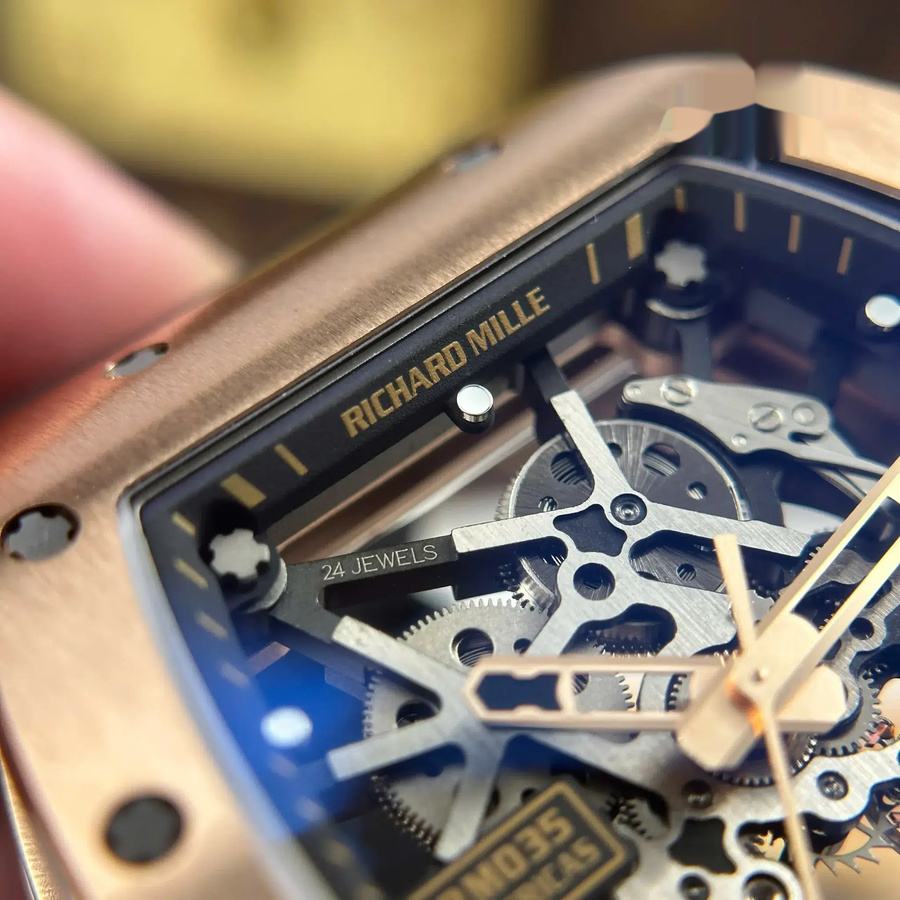 Montre réplique : Richard Mille RM 035 Americas, or rose, Toro, squelette, ZF, manufacture, 39,7 mm X 48 mm — de premier choix – Photo 6
