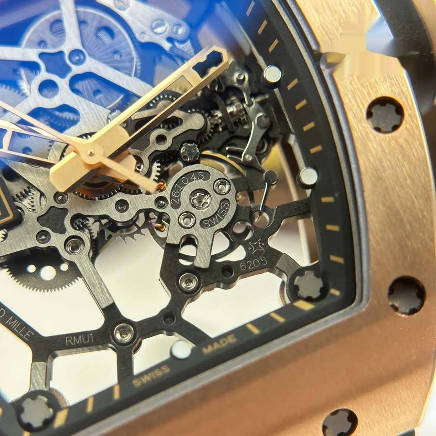 Montre réplique : Richard Mille RM 035 Americas, or rose, Toro, squelette, ZF, manufacture, 39,7 mm X 48 mm — de premier choix – Photo 7