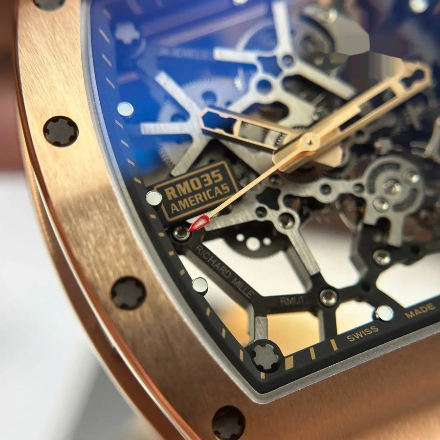 Montre réplique : Richard Mille RM 035 Americas, or rose, Toro, squelette, ZF, manufacture, 39,7 mm X 48 mm — de premier choix – Photo 8