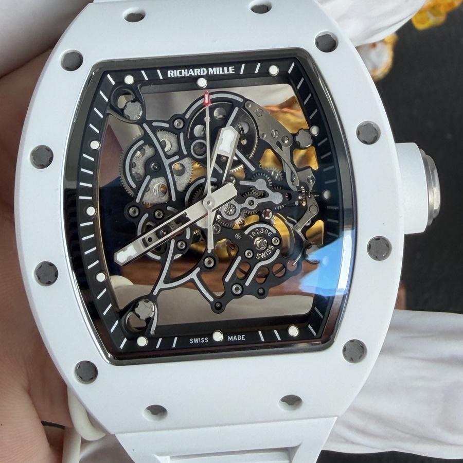 Montre réplique : Richard Mille RM 055 Bubba Watson, céramique blanche, mouvement Vaucher, 42,7 mm X 49,9 mm — pour les petits budgets – Photo 5