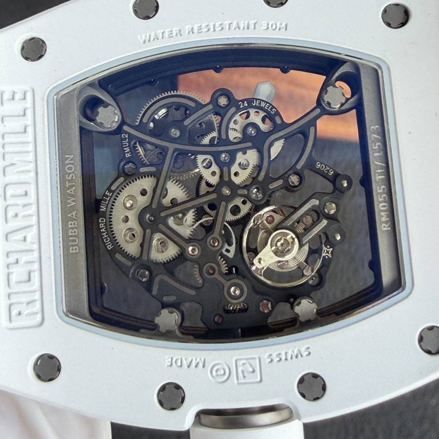 Montre réplique : Richard Mille RM 055 Bubba Watson, céramique blanche, mouvement Vaucher, 42,7 mm X 49,9 mm — pour les petits budgets – Photo 8