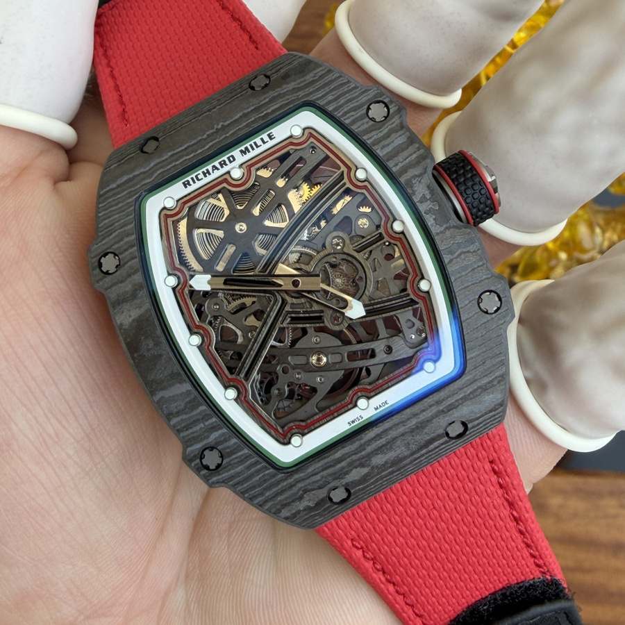 Montre réplique : Richard Mille RM 67-02, extra-plate, Italie, Carbon TPT, rouge, vert, 38.7 X 47,52 mm — classique – Photo 3