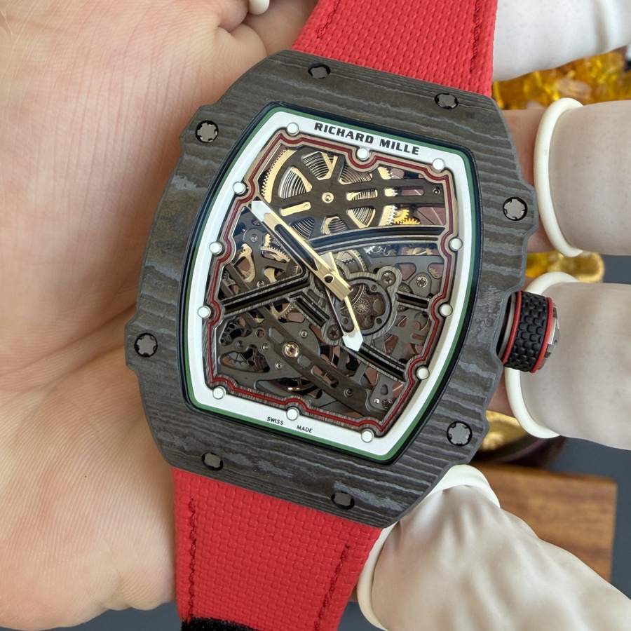 Montre réplique : Richard Mille RM 67-02, extra-plate, Italie, Carbon TPT, rouge, vert, 38.7 X 47,52 mm — classique – Photo 4