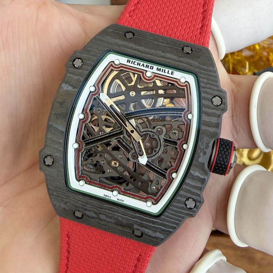 Montre réplique : Richard Mille RM 67-02, extra-plate, Italie, Carbon TPT, rouge, vert, 38.7 X 47,52 mm — classique – Photo 6