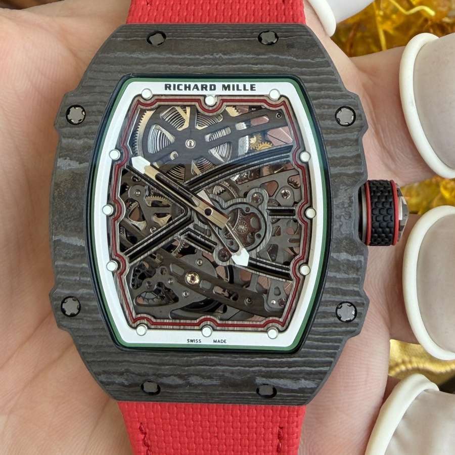 Montre réplique : Richard Mille RM 67-02, extra-plate, Italie, Carbon TPT, rouge, vert, 38.7 X 47,52 mm — classique – Photo 7