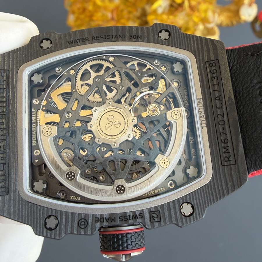 Montre réplique : Richard Mille RM 67-02, extra-plate, Italie, Carbon TPT, rouge, vert, 38.7 X 47,52 mm — classique – Photo 10