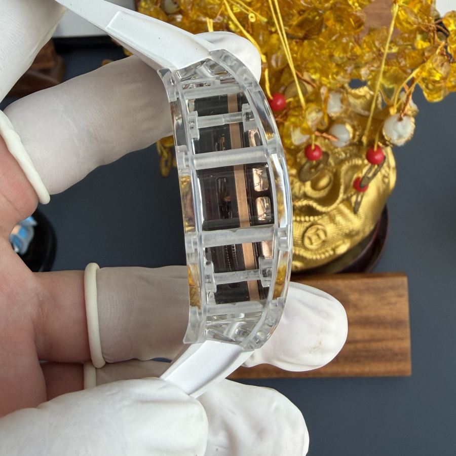 Montre réplique : Richard Mille RM 66, volant, tourbillon, sur mesure, véritable, blanc, saphir, 42,7 mm X 49,94 mm — avantageuse – Photo 7