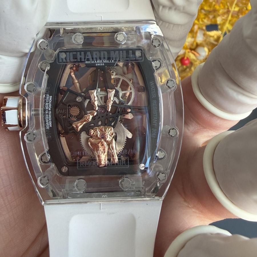 Montre réplique : Richard Mille RM 66, volant, tourbillon, sur mesure, véritable, blanc, saphir, 42,7 mm X 49,94 mm — avantageuse – Photo 9
