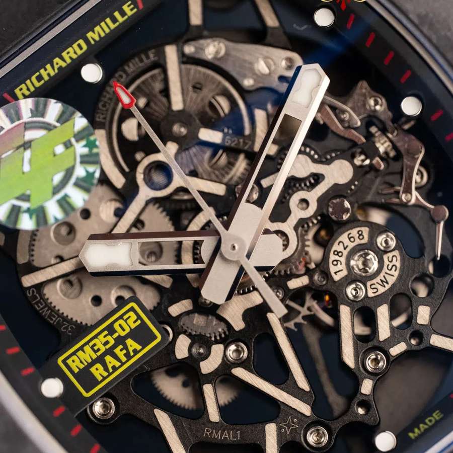 Montre réplique : Richard Mille RM 35-02 Rafael Nadal Carbon TPT, bracelet en caoutchouc noir, ZF 49,94 mm X 44,5 mm — à prix réduit – Photo 4