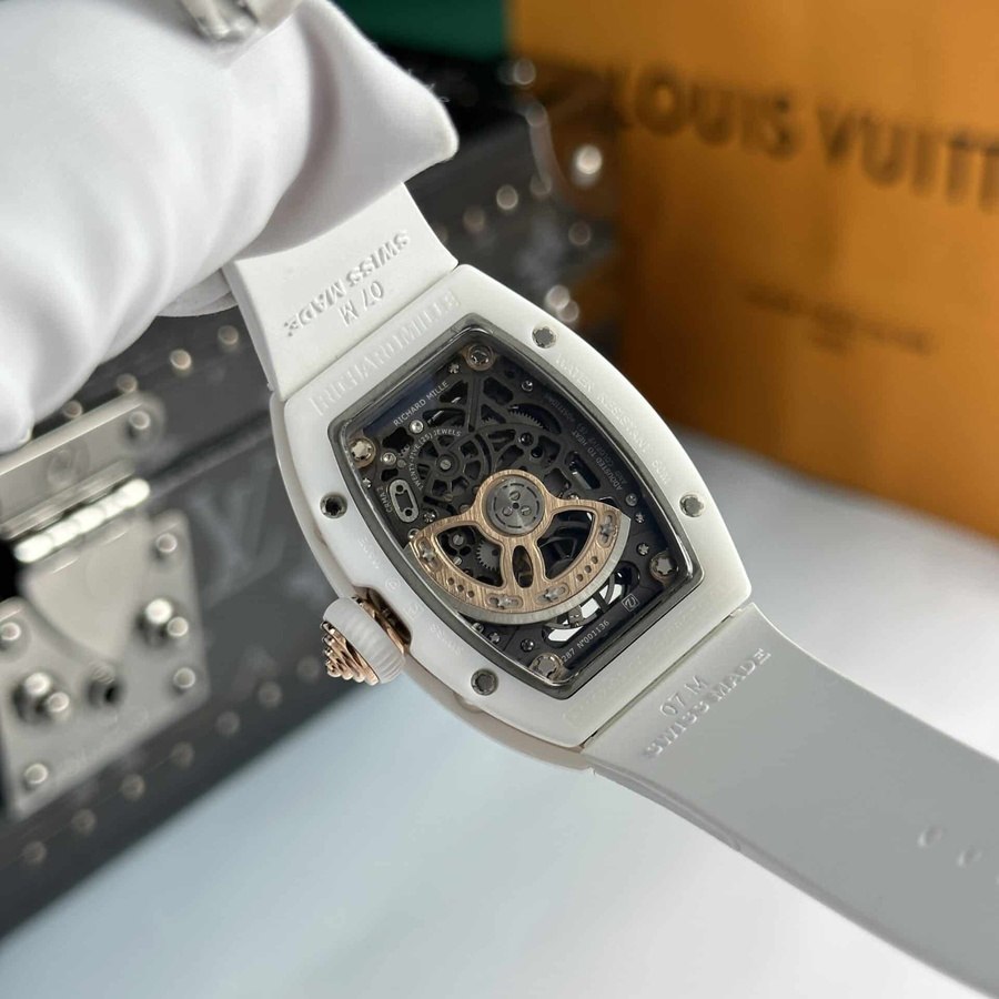 Montre réplique : Richard Mille RM 07-01, céramique blanche, Black Lip 45.32 X 32,3 mm — à prix réduit – Photo 7