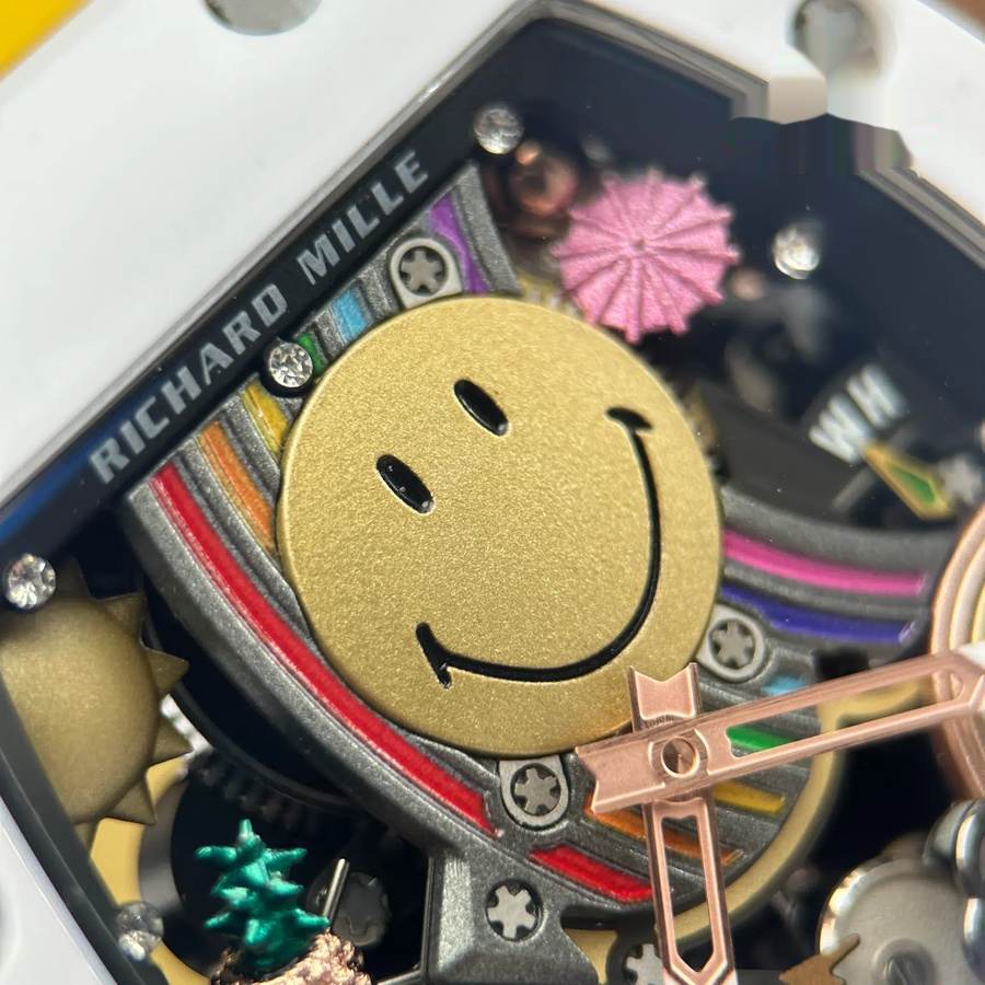 Montre réplique : Richard Mille RM 88, automatique, tourbillon, Smiley, céramique blanche, 48.15 X 39,74 mm — élégante – Photo 5