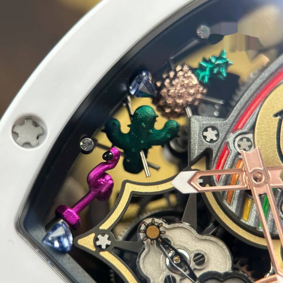 Montre réplique : Richard Mille RM 88, automatique, tourbillon, Smiley, céramique blanche, 48.15 X 39,74 mm — élégante – Photo 7