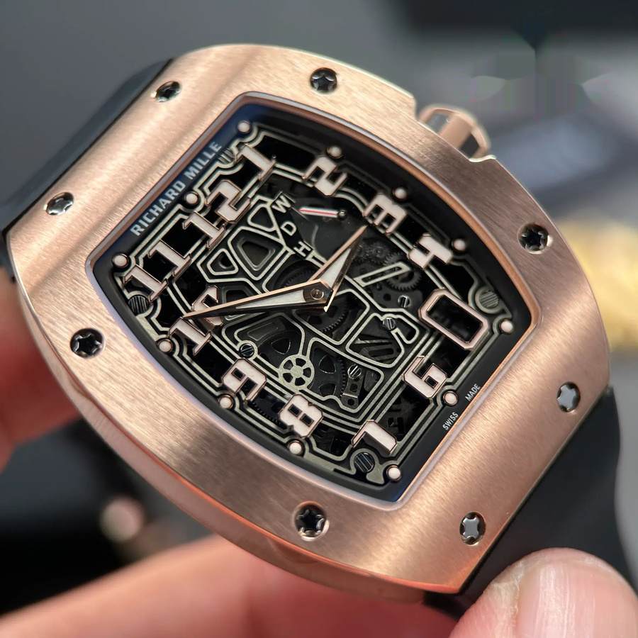 Montre réplique : Richard Mille RM 67-01, or rose, automatique, extra-plate, bracelet en caoutchouc, 38,7 mm X 47,5 mm — raffinée – Photo 5