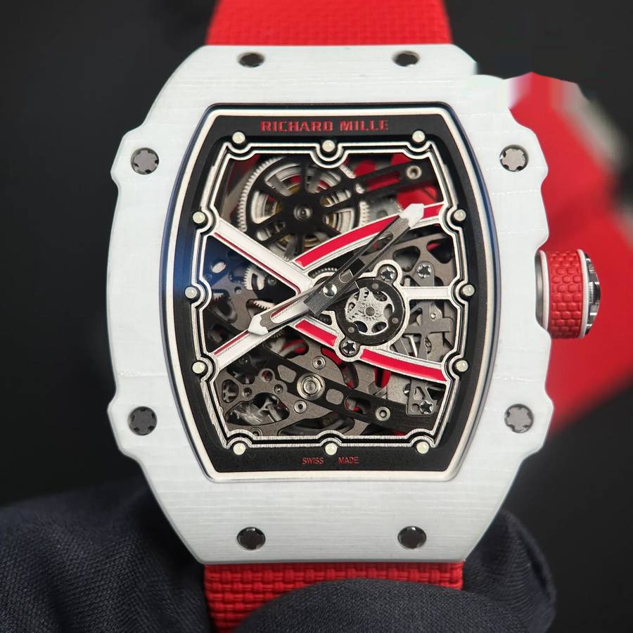 Montre réplique : Richard Mille RM 67-02 Charles Leclerc Monaco, rouge, blanc, Quartz TPT 38.7 X 47,52 mm — tendance – Photo 4