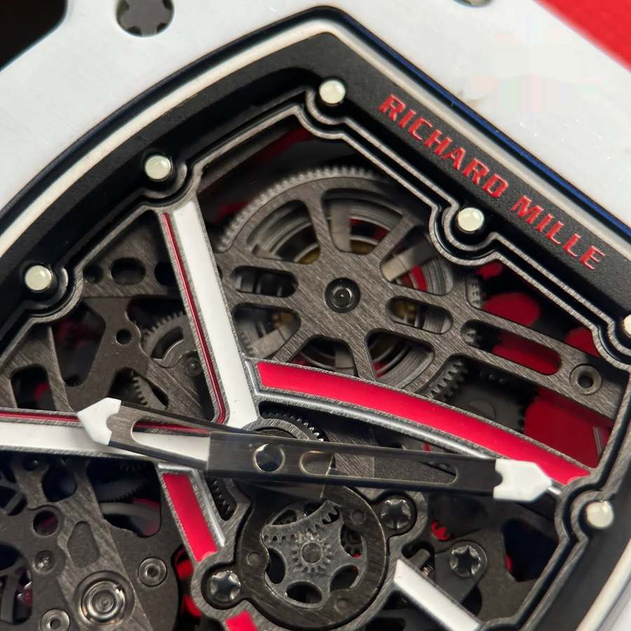Montre réplique : Richard Mille RM 67-02 Charles Leclerc Monaco, rouge, blanc, Quartz TPT 38.7 X 47,52 mm — tendance – Photo 5
