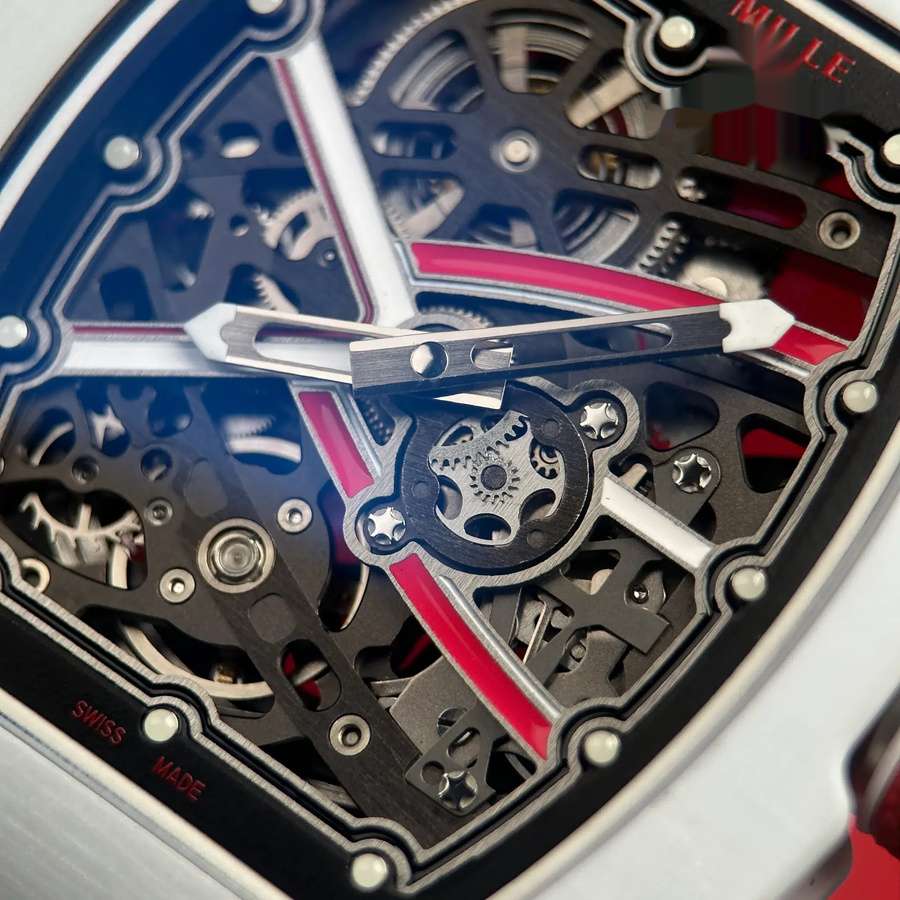 Montre réplique : Richard Mille RM 67-02 Charles Leclerc Monaco, rouge, blanc, Quartz TPT 38.7 X 47,52 mm — tendance – Photo 7