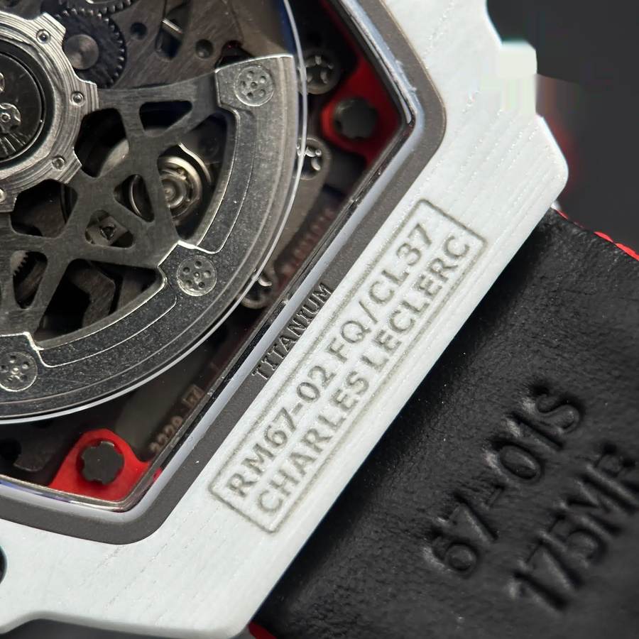 Montre réplique : Richard Mille RM 67-02 Charles Leclerc Monaco, rouge, blanc, Quartz TPT 38.7 X 47,52 mm — tendance – Photo 11