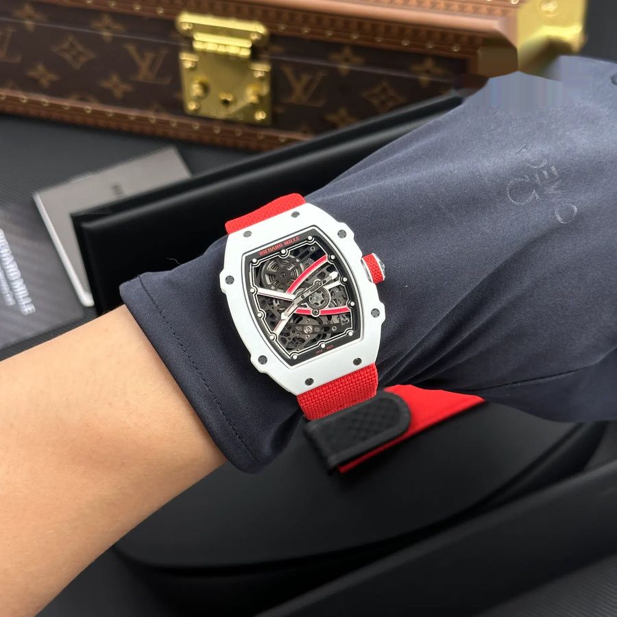 Montre réplique : Richard Mille RM 67-02 Charles Leclerc Monaco, rouge, blanc, Quartz TPT 38.7 X 47,52 mm — tendance – Photo 14