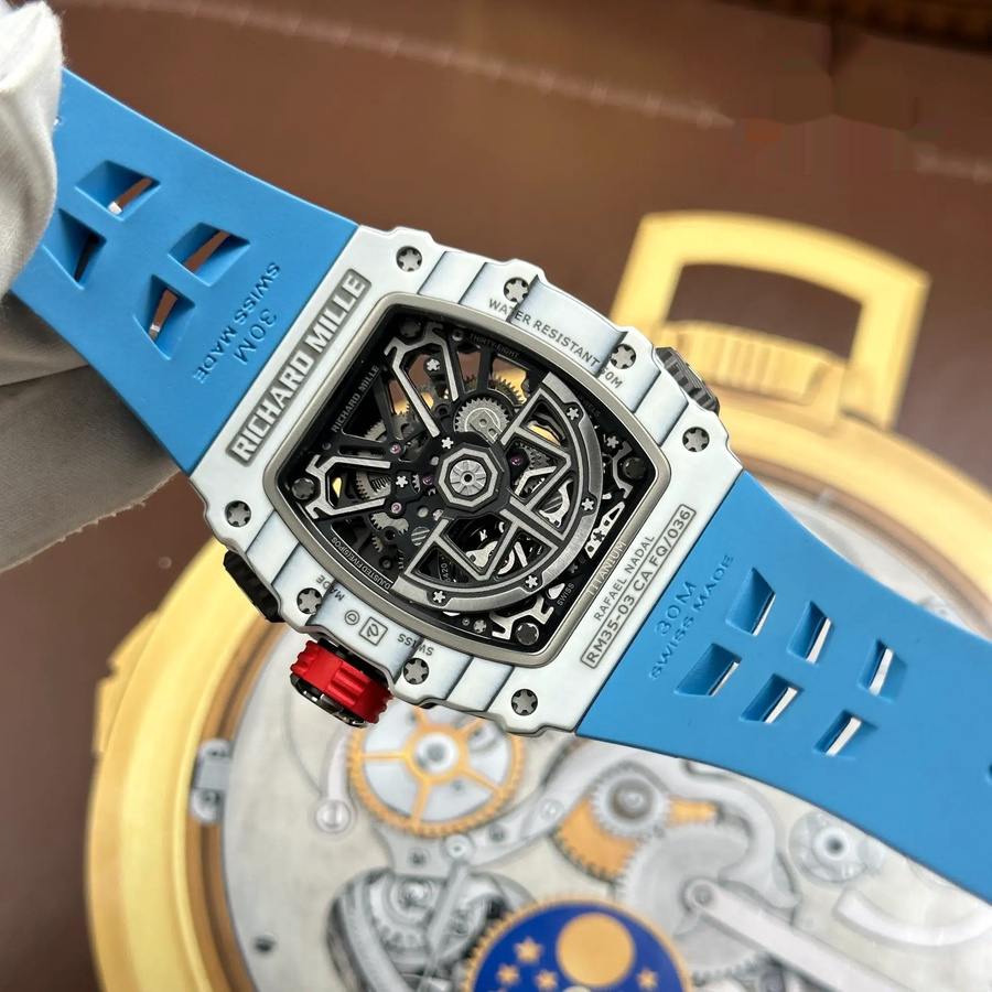 Montre réplique : Richard Mille RM 35-03 Rafael Nadal, carbone, 43,2 mm X 50 mm — d’une grande finesse – Photo 11