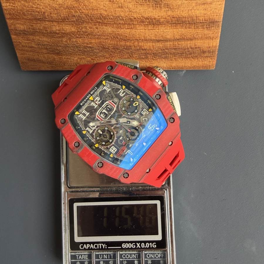 Montre réplique : Richard Mille RM 11-03, rouge, Quartz TPT, automatique, chronographe, 49.94 X 44,5 mm — d’une grande finesse – Photo 10