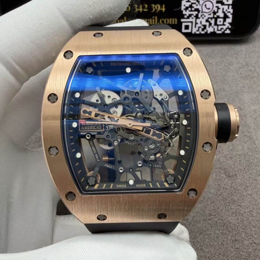 Montre réplique : Richard Mille RM 035, sur mesure, 18K, massif, or, mouvement Vaucher, 39,7 mm X 48 mm — haut de gamme – Photo 4