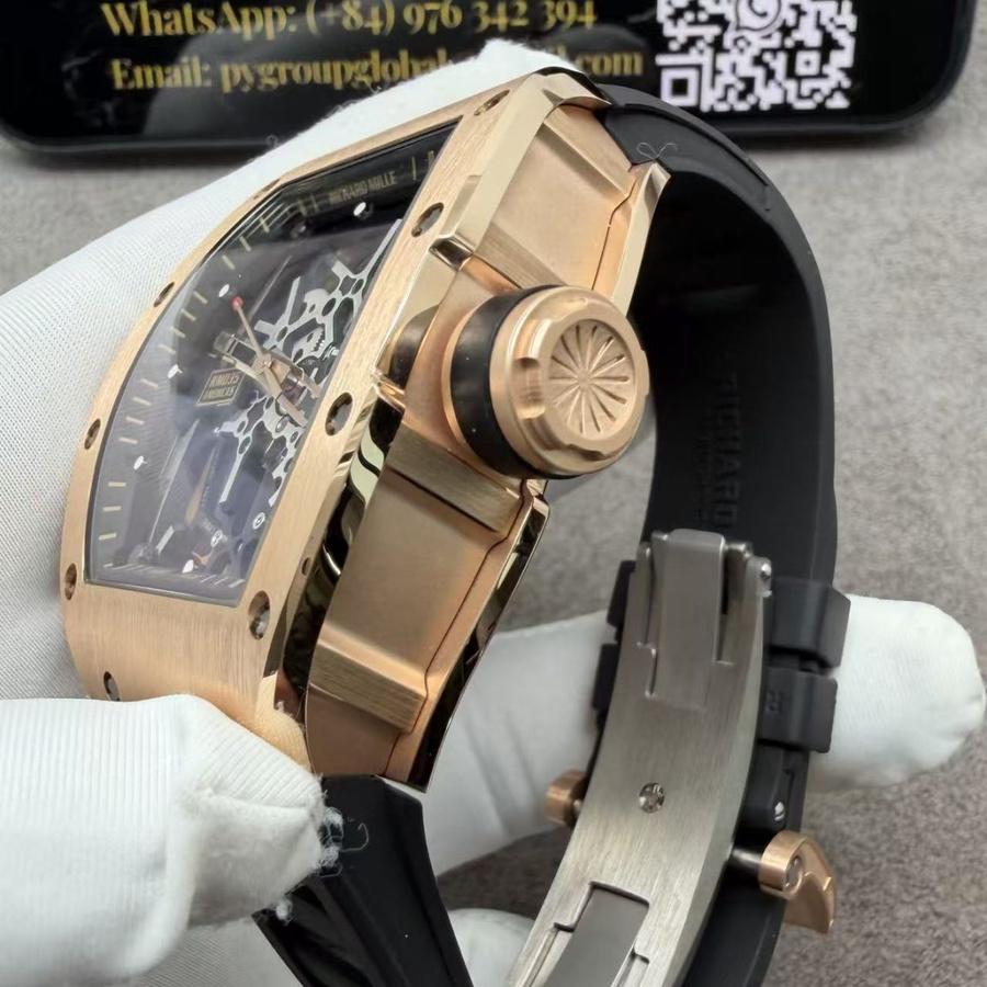 Montre réplique : Richard Mille RM 035, sur mesure, 18K, massif, or, mouvement Vaucher, 39,7 mm X 48 mm — haut de gamme – Photo 10