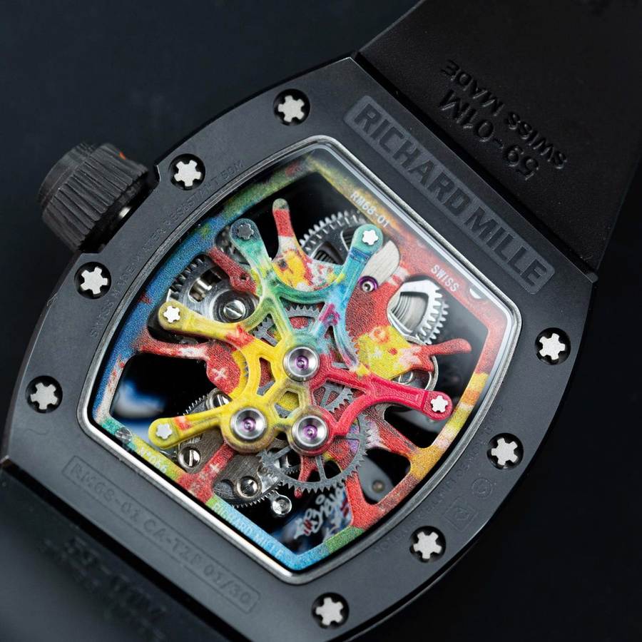 Montre réplique : Richard Mille RM 68-01, tourbillon, Cyril Kongo, céramique noire, 52.24 X 42,70 mm — de haute qualité – Photo 12
