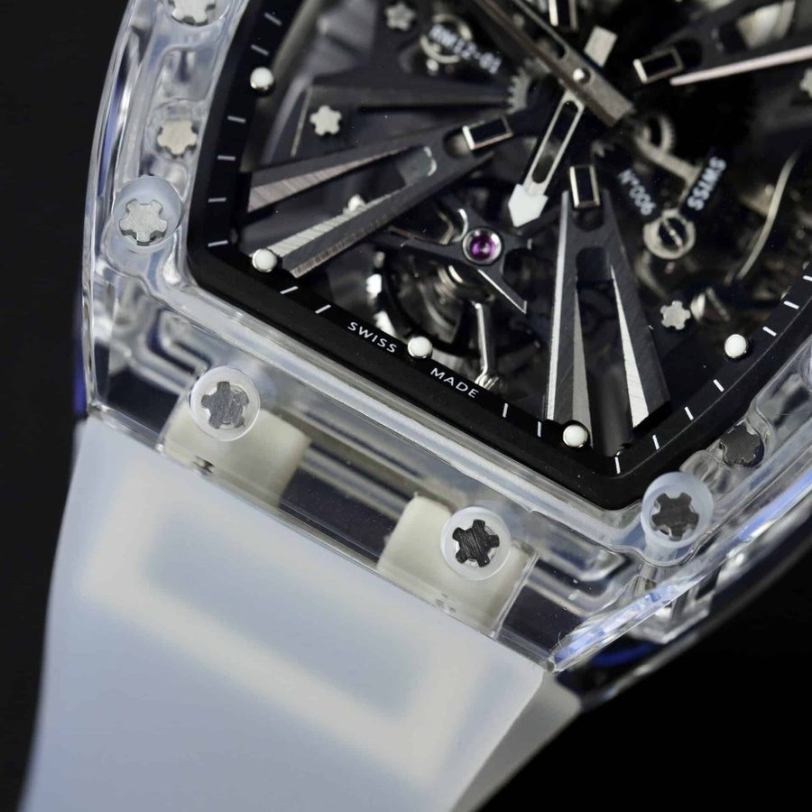 Montre réplique : Richard Mille RM 12-01, tourbillon, saphir, blanc, 42 mm — très appréciée – Photo 6
