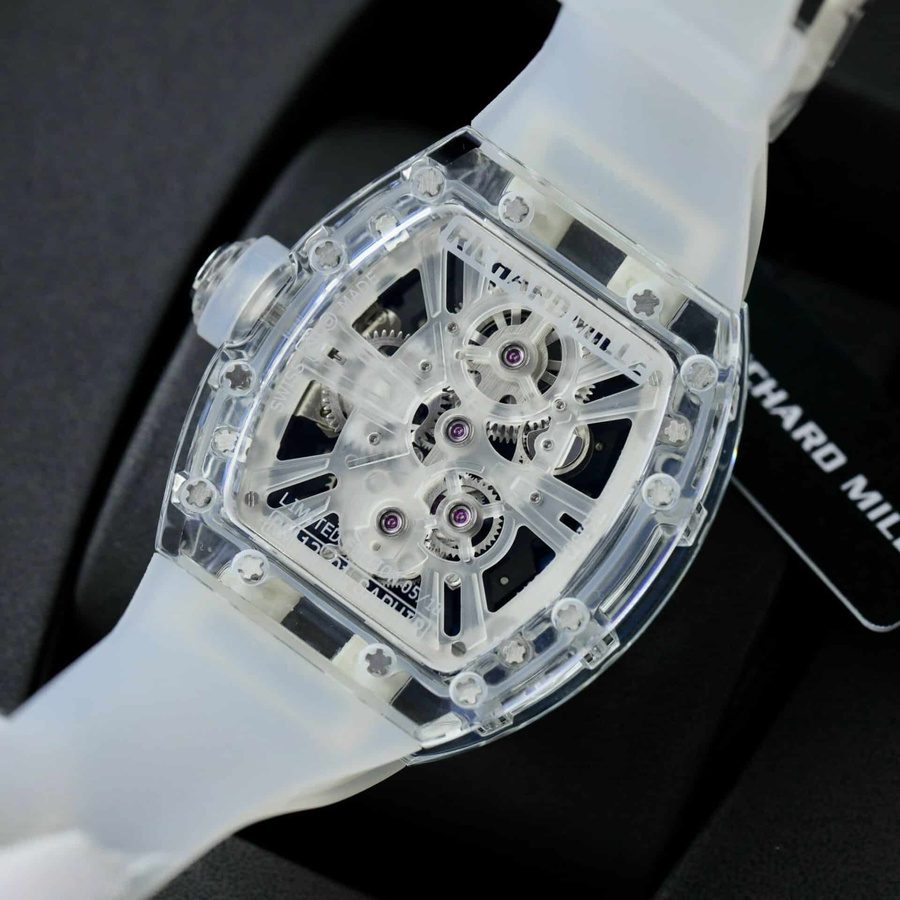 Montre réplique : Richard Mille RM 12-01, tourbillon, saphir, blanc, 42 mm — très appréciée – Photo 9
